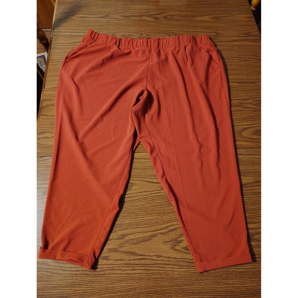 Torrid Rust Orange Elastic Waist Cuffed Crop Pants Plus Size 5 5X 11845583